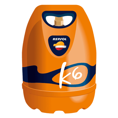 imagen de botella butano repsol pequeña de 6 kg